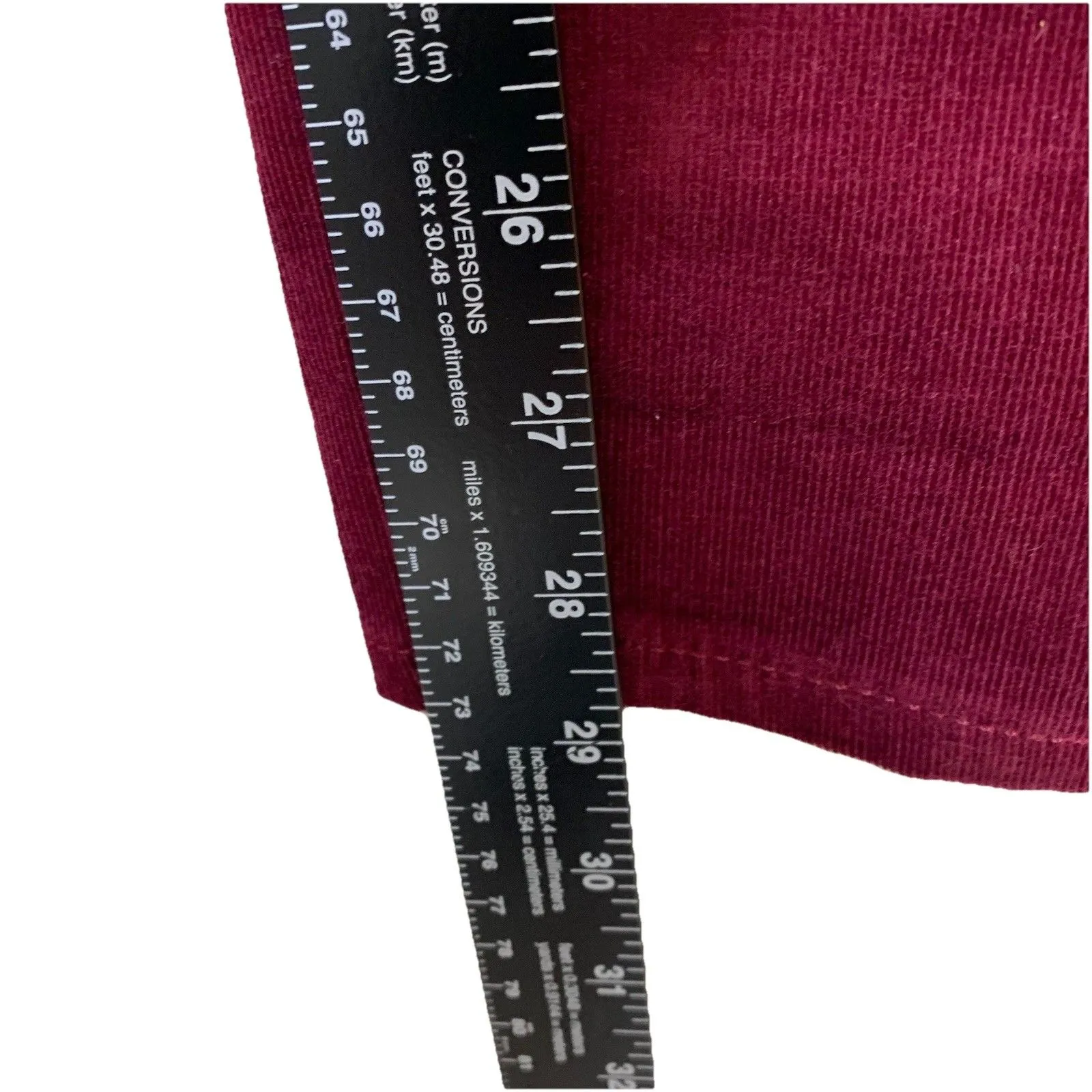 LOFT Corduroy Pants Women's Size 28/6 Red Stretch Fabric High Waist Skinny - Image 4