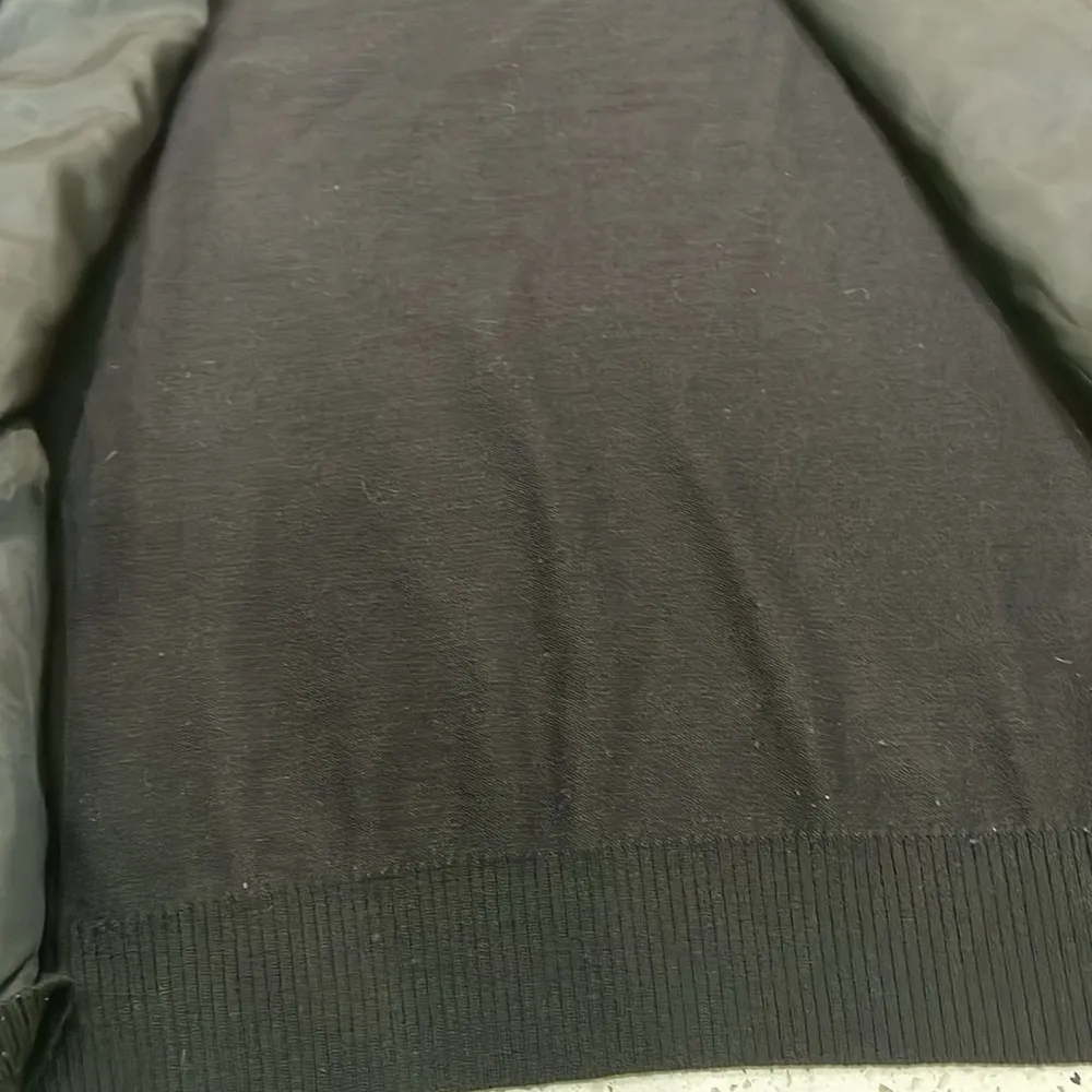 LAUREN RALPH LAUREN Sweater Cardigan Leopard Quilted Velvet Wool Black size med - Image 5