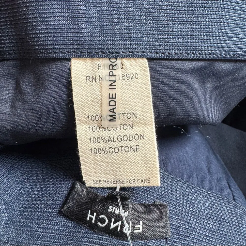 FRNCH Paris Navy Straight Leg Ankle Cropped Size Small NWT - Image 9