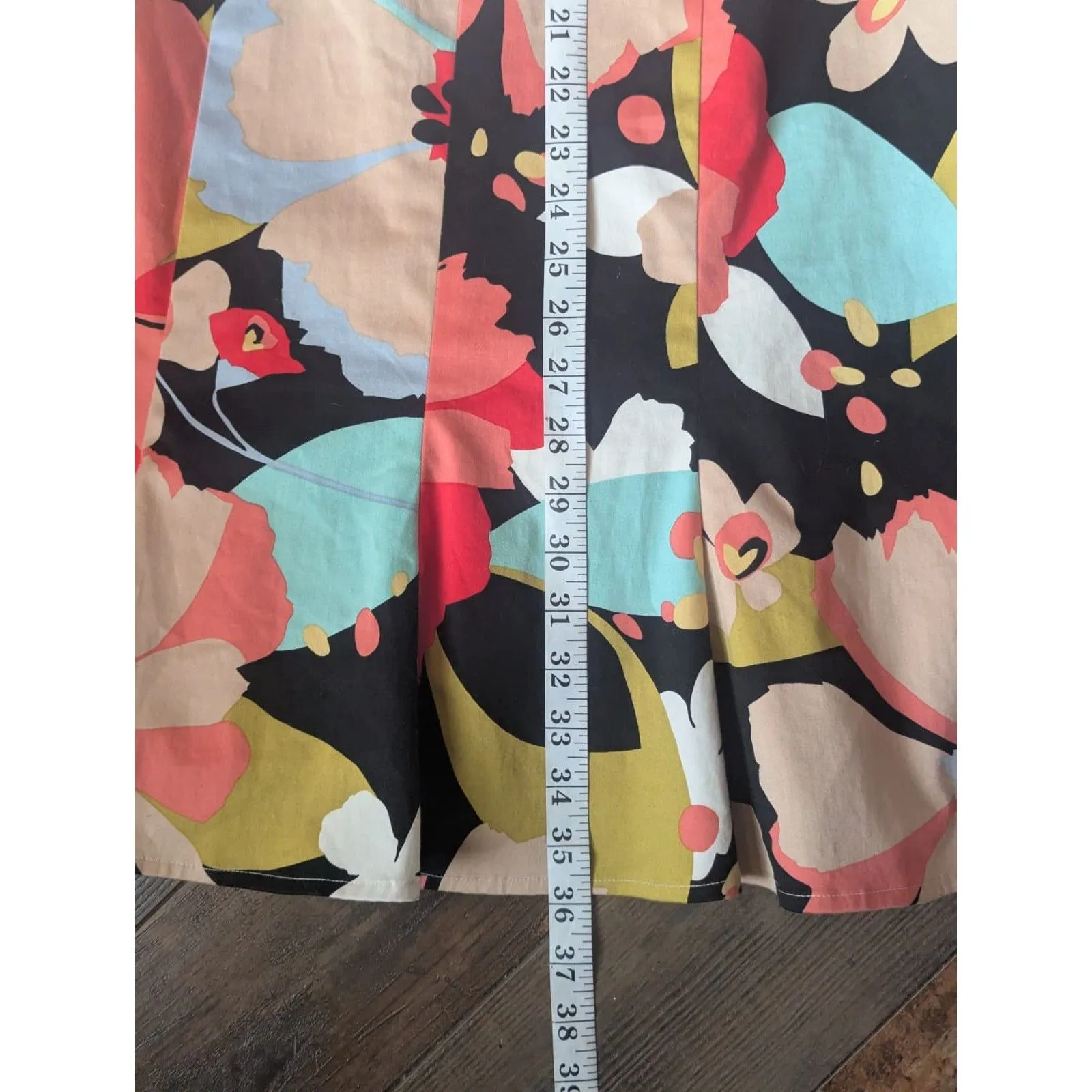 Vintage Harold's Floral Strapless Bow Midi Dress Modern Cottagecore Pop Art Brown Size 6 - Image 7