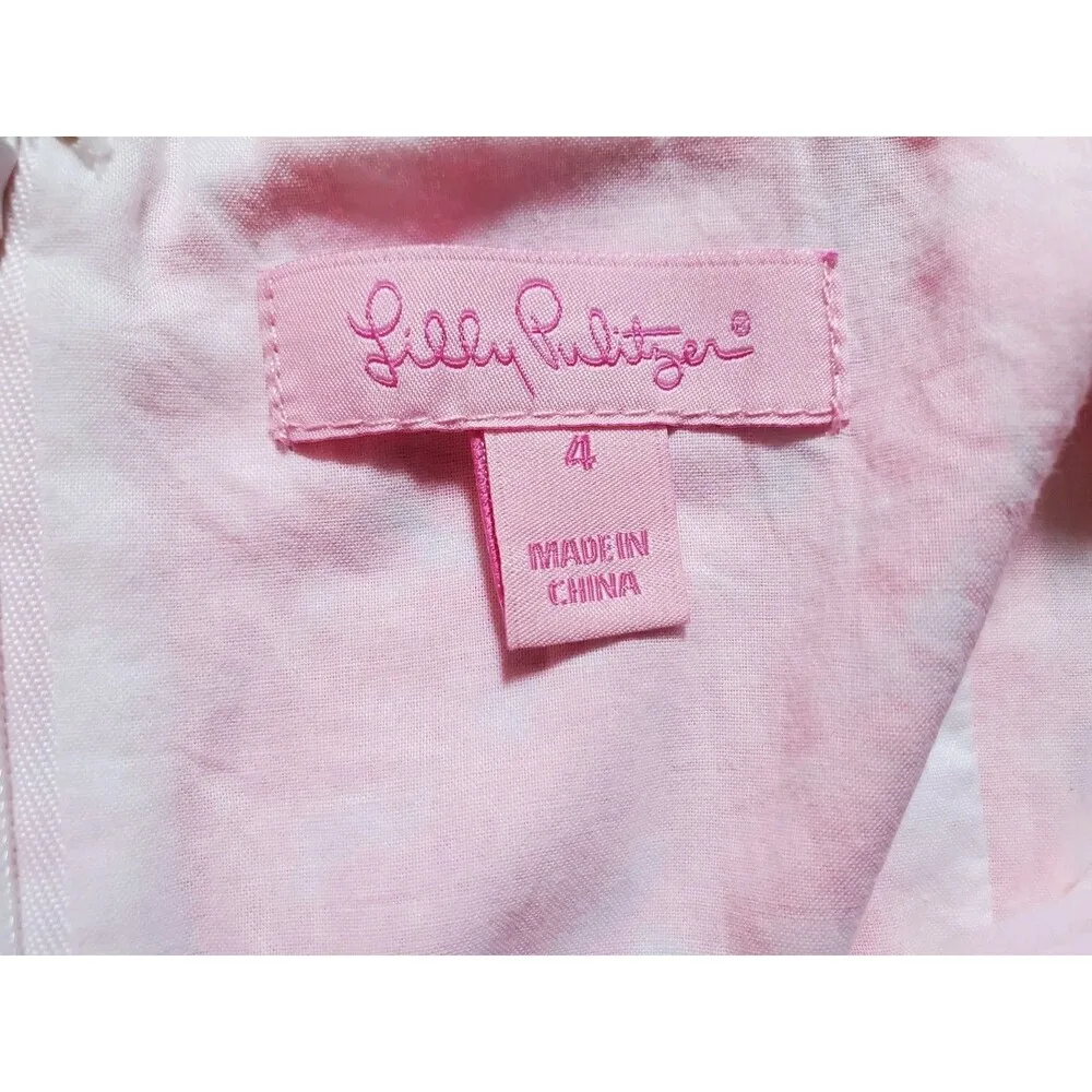 Lilly Pulitzer Zo Cosmo Pink Dress Women Size 4 Lined Lace Sleeveless Luxe EUC - Image 4