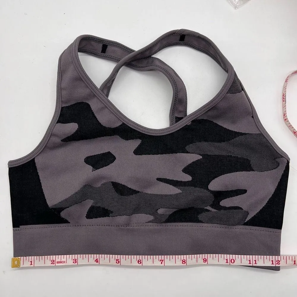 Koral Criss-Cross Sports Bra in Gray Camo (No size) - Image 12
