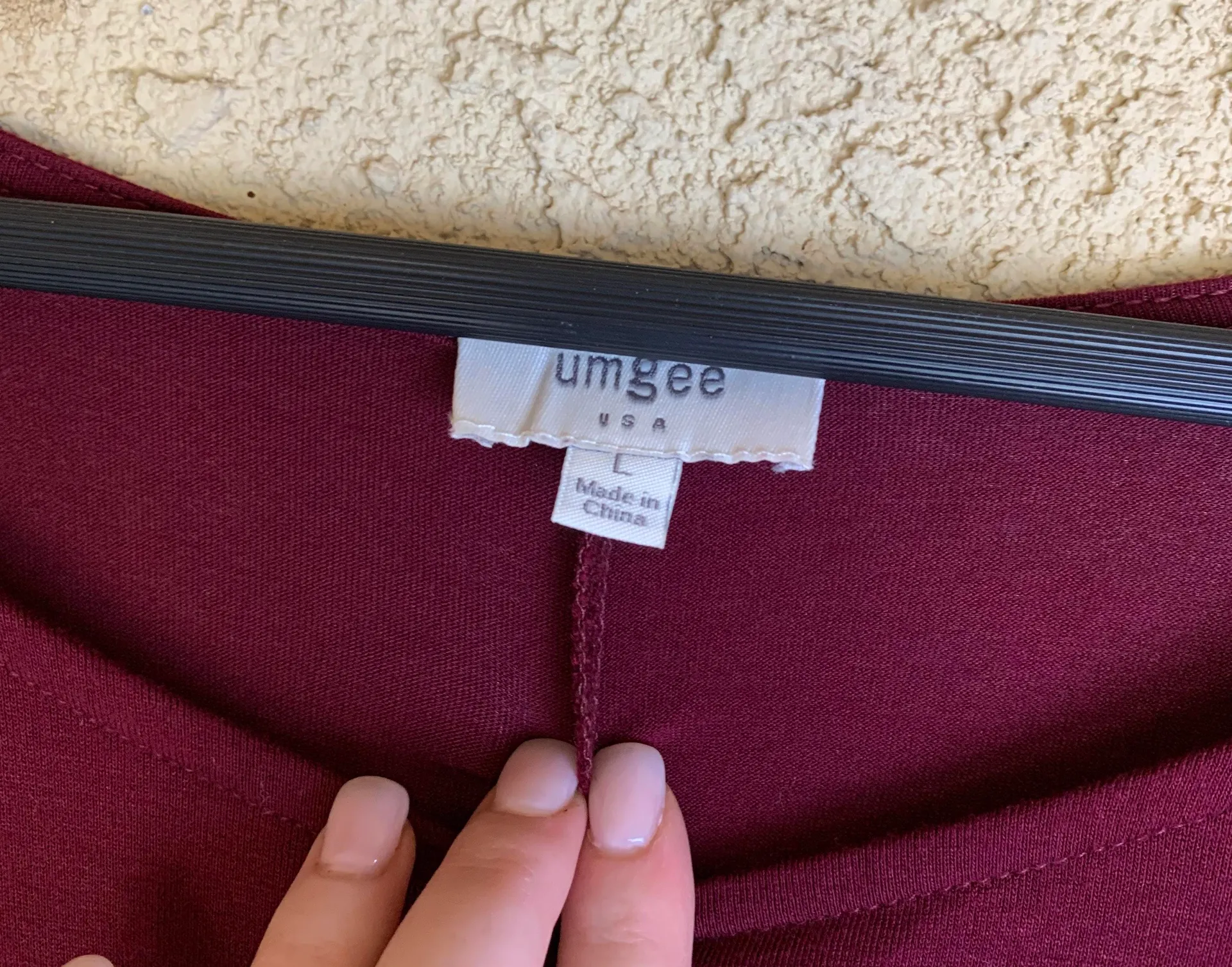 Burgundy 3/4 Sleeve Skater Dress - Image 4