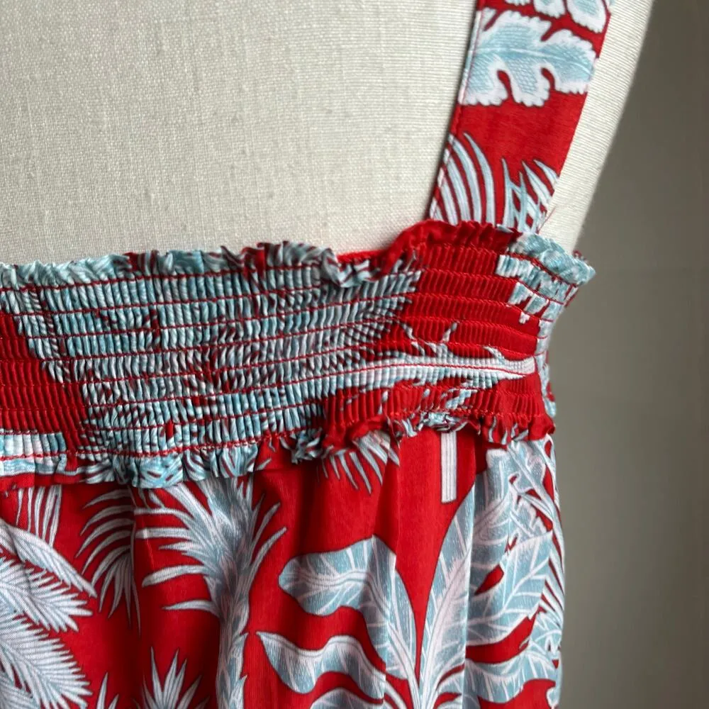 Talbots Red Summer Oasis Plam Voile Fit & Flare Dress Size 12 - Image 8