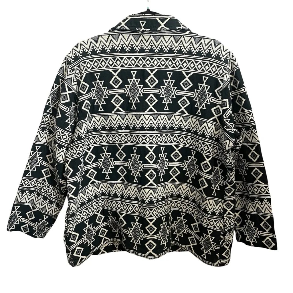 Transitionals by Komitor Tribal Blanket Jacket Aztec Western Black Size XL - Image 3