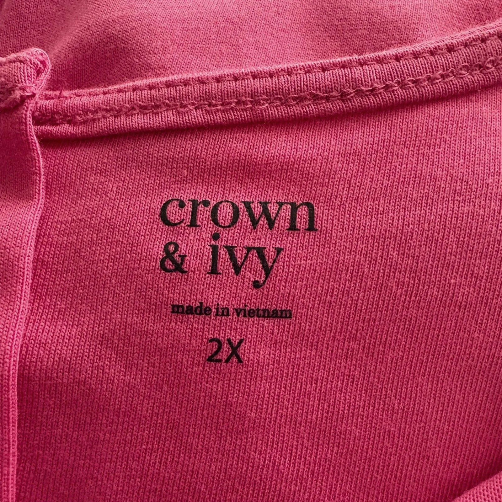 Crown & Ivy Pink Balloon Sleeve‎ Tee Shirt Southern Cotton Modal Plus Size 2X - Image 5