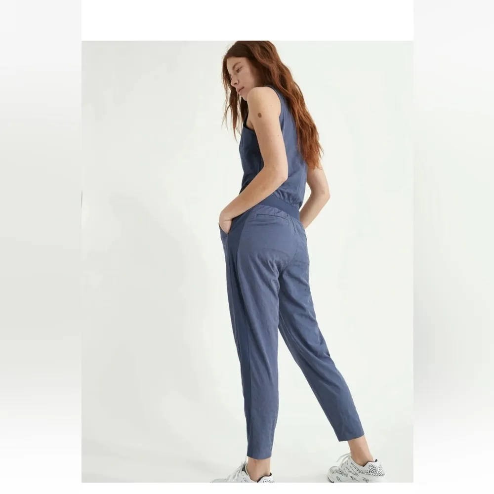 Athleta Brooklyn Textured Jumpsuit Slate Blue - Image 3
