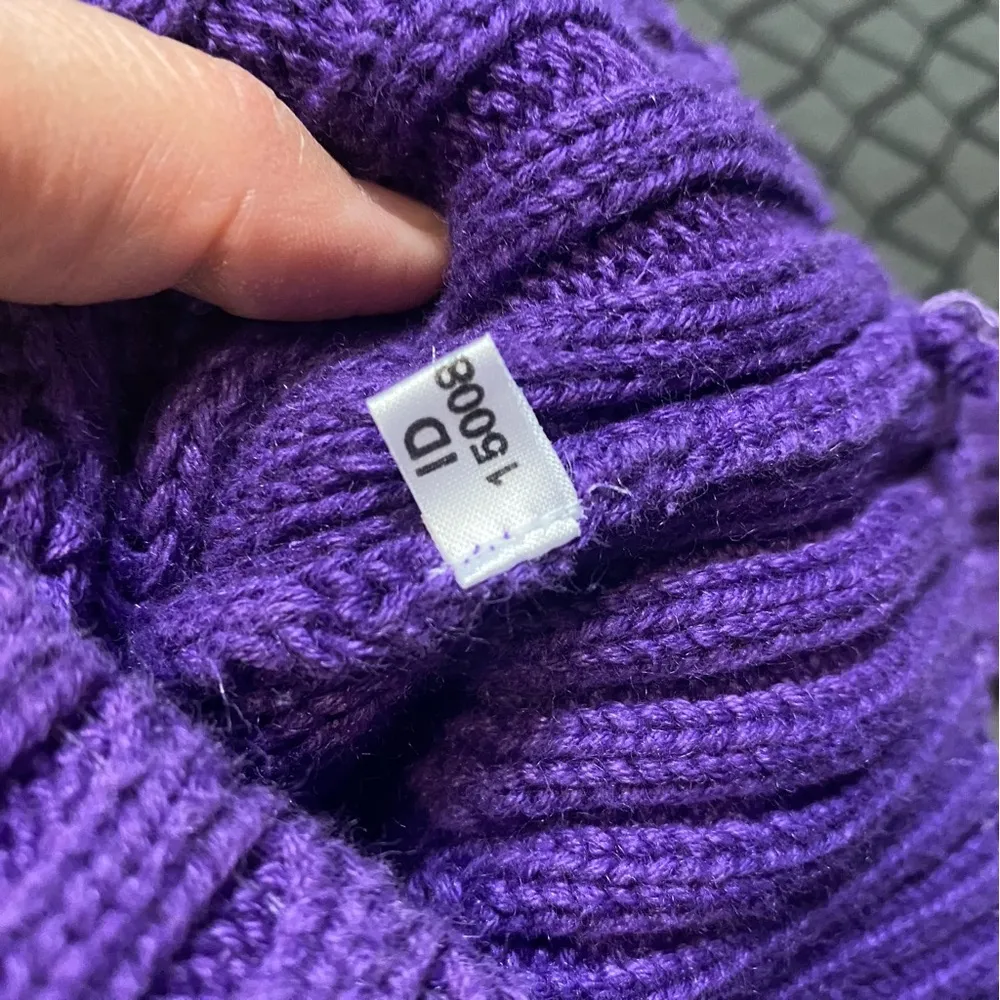 Vintage Purple Cable Knit Sweater mock turtleneck Women’s Size Medium - Image 11