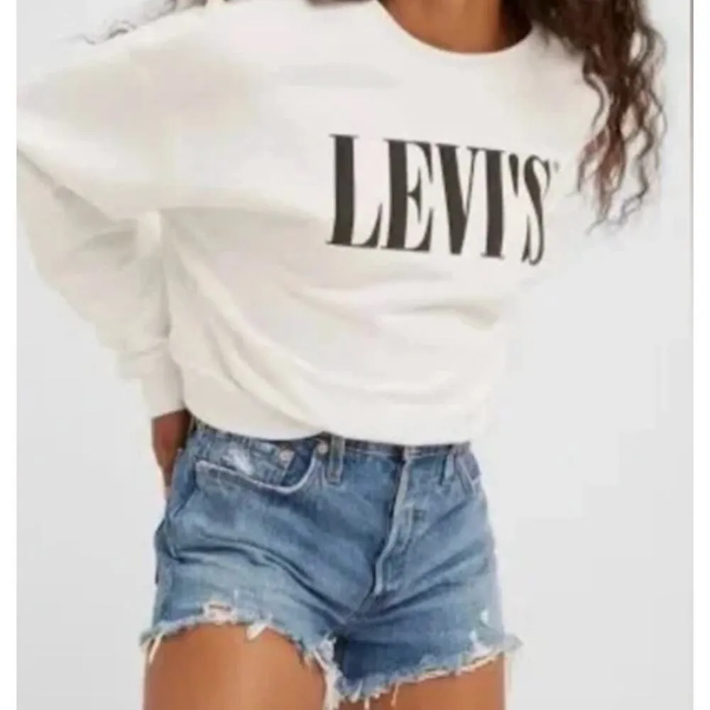 Levis Shorts Womens 29 Blue Jean Denim Raw Hem Mid Rise 501 Cotton - Image 2