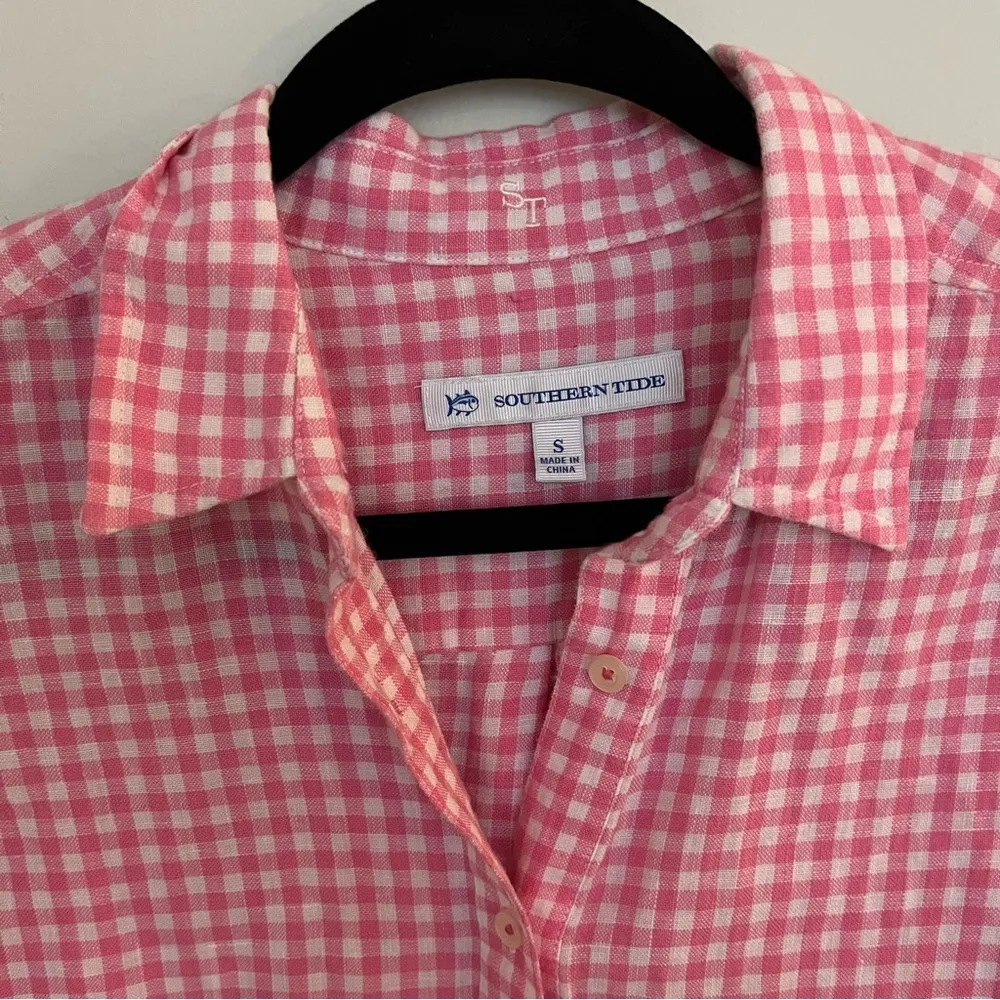 Southern Tide Gameday Intercoastal Hadley Popover Shirt. Linen Size S - Image 2