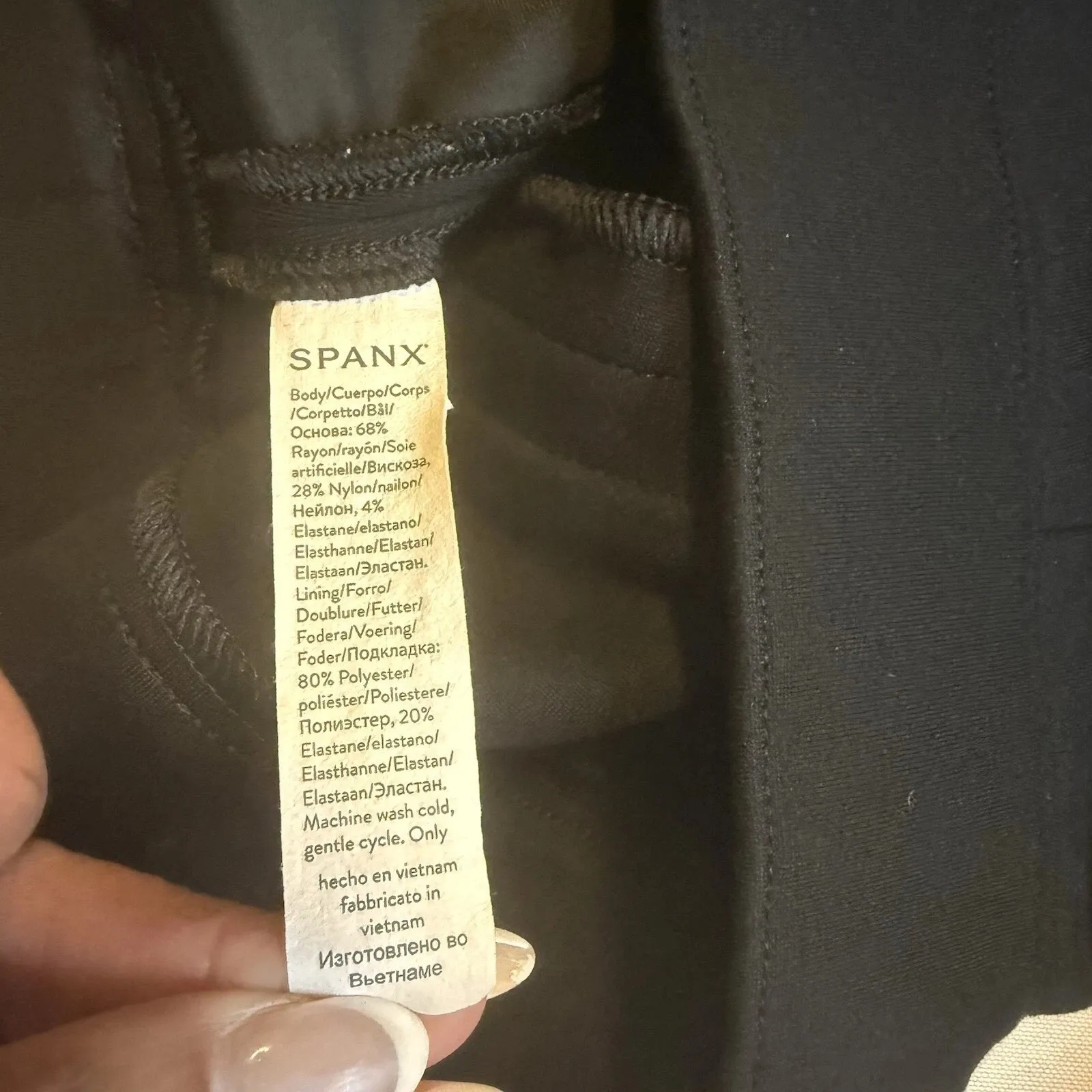 Spanx Women's Black Pull On Perfect‎ Fit Ponte Slim Straight Cropped Pant Sz L # - Image 7