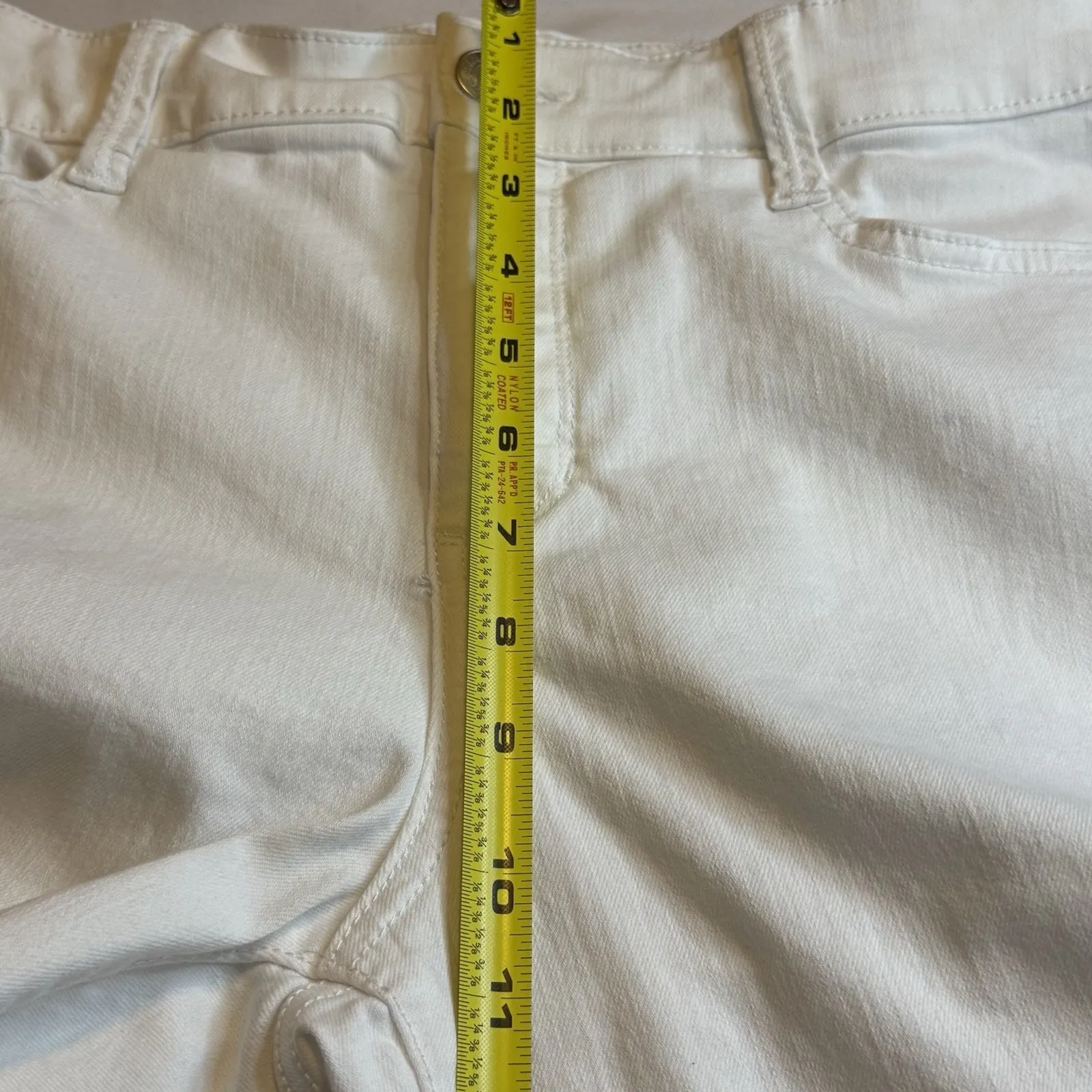 ST. John's Bay Women White High Rise Slimming Skinny Tie Hem Denim Jeans. Sz 12# - Image 10