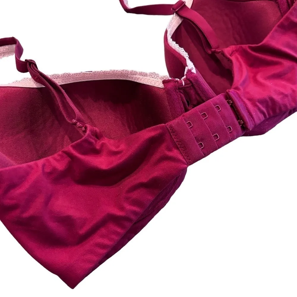 Women’s Victoria’s Secret maroon Body by Victoria Lined Demi bra size 32DD - Image 4