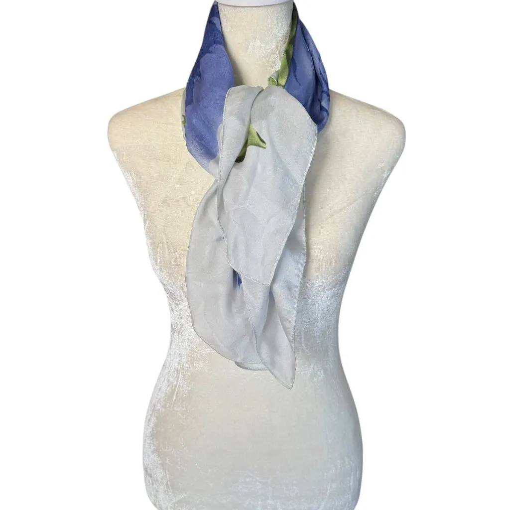 Echo women's off white floral scarf wrap 35x34 Blue - Image 2