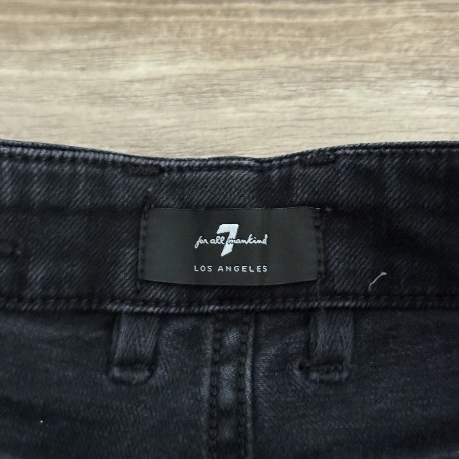 7 For All Mankind Portia Megaflare Jeans Sailor Black Women’s 26 Flare Boho 70's - Image 4