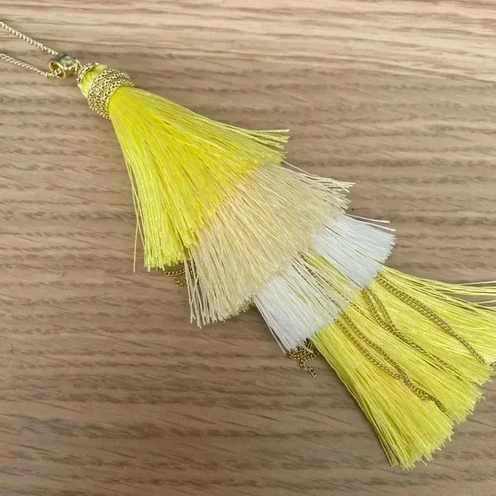 🆕M. Haskell Long Tassels Gold & Yellow Necklace🆕 - Image 4