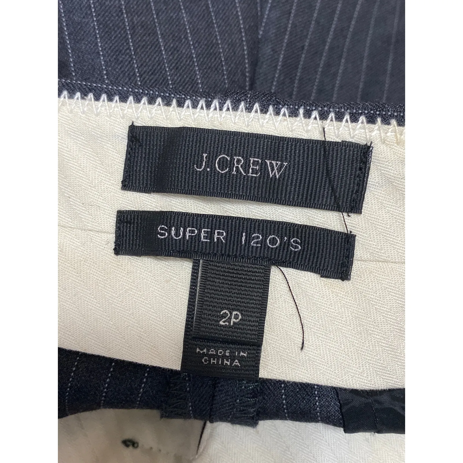 J.Crew Super 120's 100% Wool Gray Pinstriped High Waisted Trouser Dress Pants 2P - Image 3