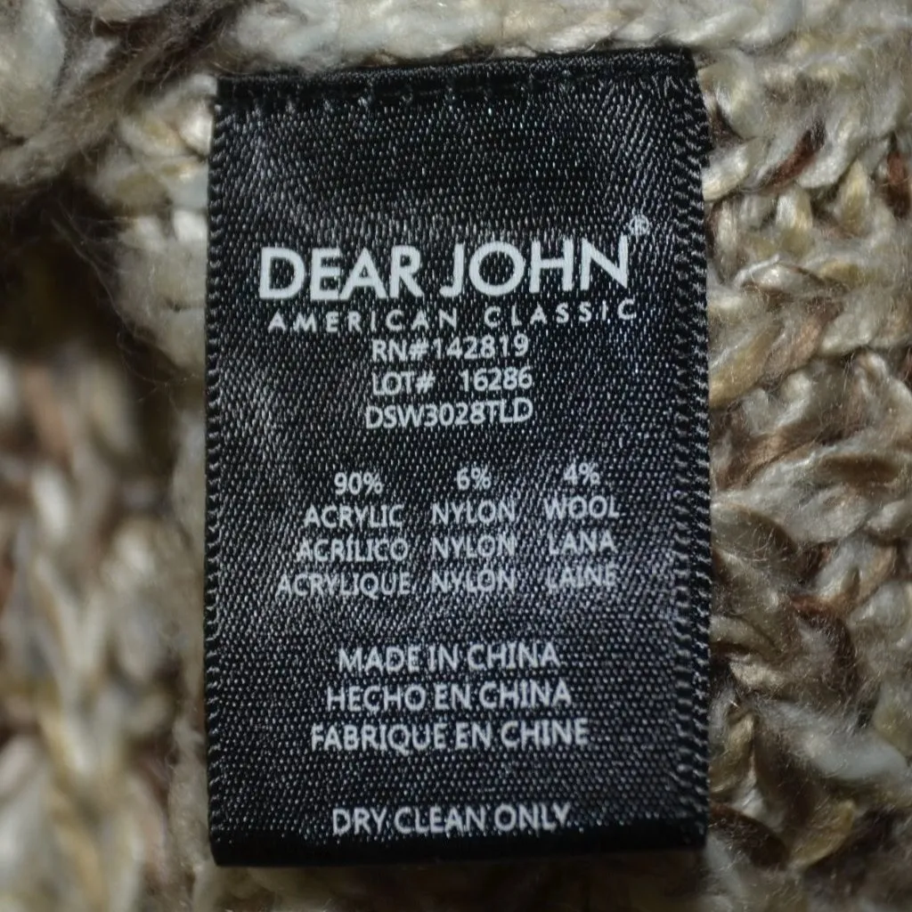 Dear John  Ladies Brown Cable Knit Tassel Sweater Size M Pullover Chunky Warm - Image 10