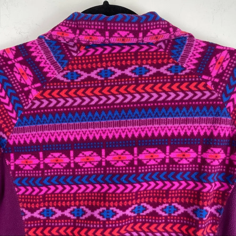 Columbia Sz Small Pink Purple Fleece Aztec Print Quarter Zip Top Pullover - Image 10
