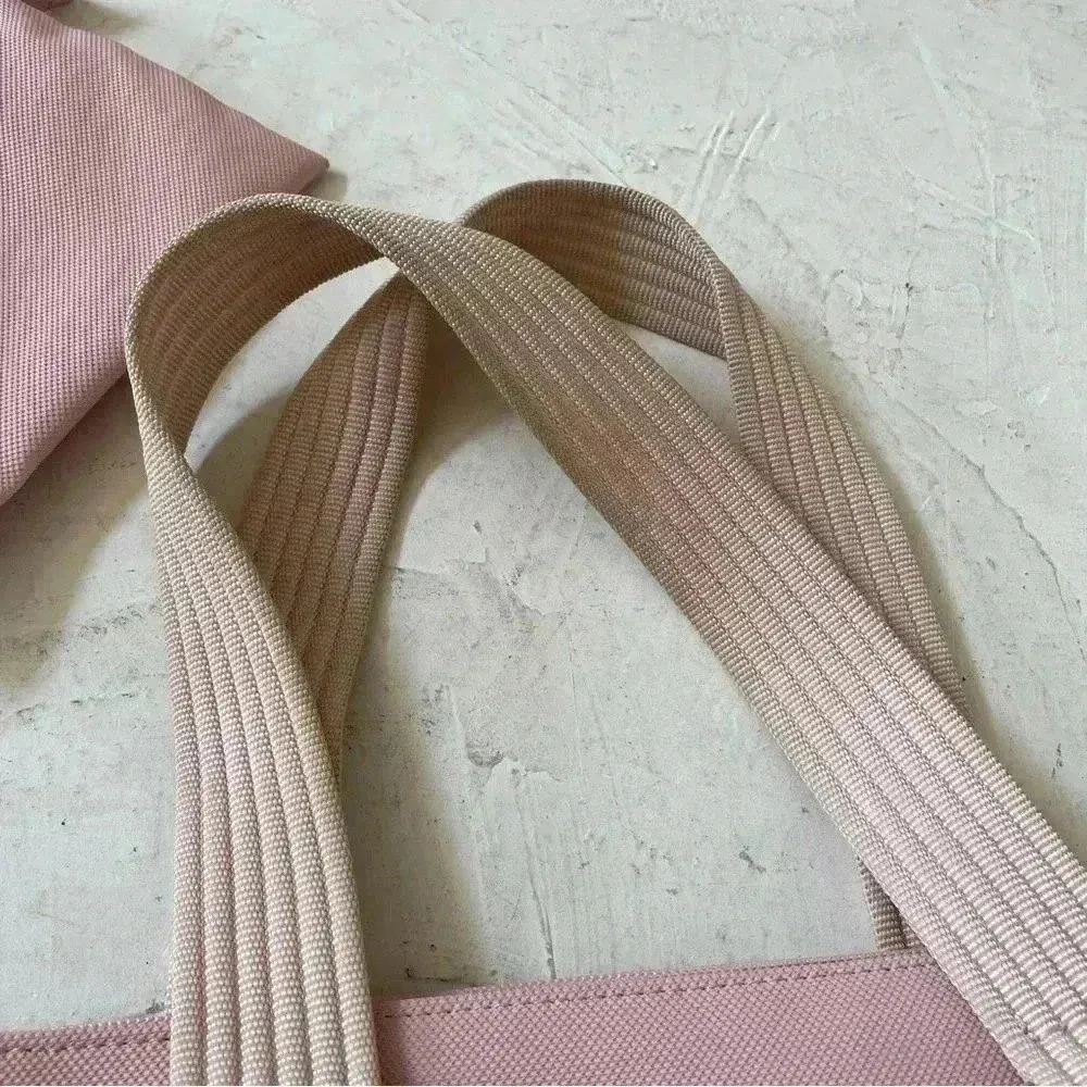 Lacoste PVC Tote Bag Baby Pink Canvas Handles Y2K Shoulder Bag Matching Wallet - Image 10