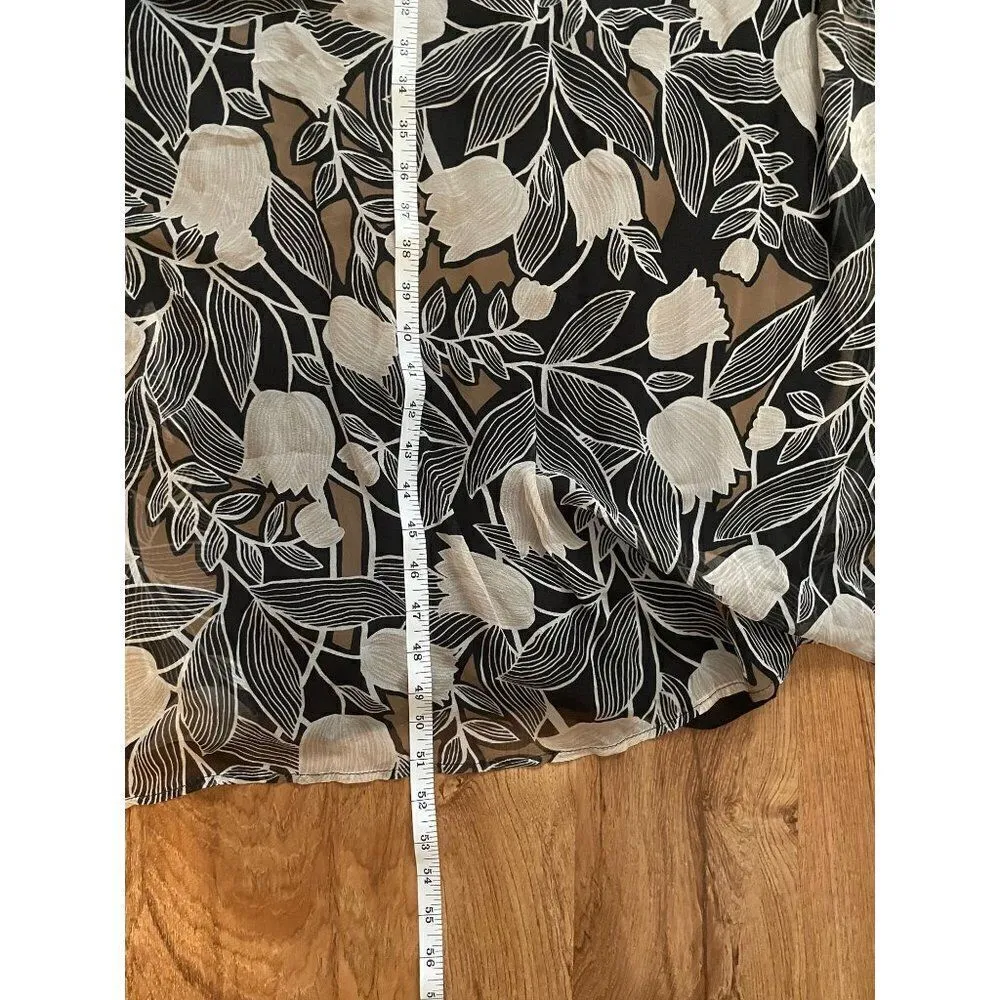 Gorgeous womens 100% Silk Floral Maci Dress Sz L Black Size L - Image 3