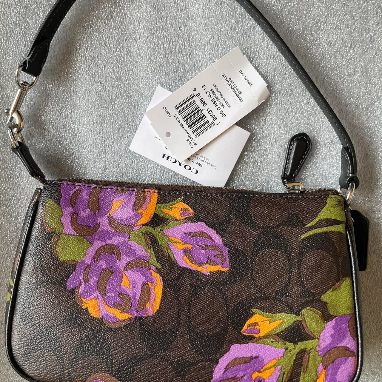 Coach Signature Canvas With Rose Print Nolita 19 Bag - Image 6