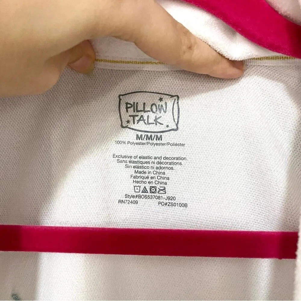 Pillow Talk White Gold Vacay Vibes Embroidered Tropical Waist Wrap Mini Robe M Size M - Image 4