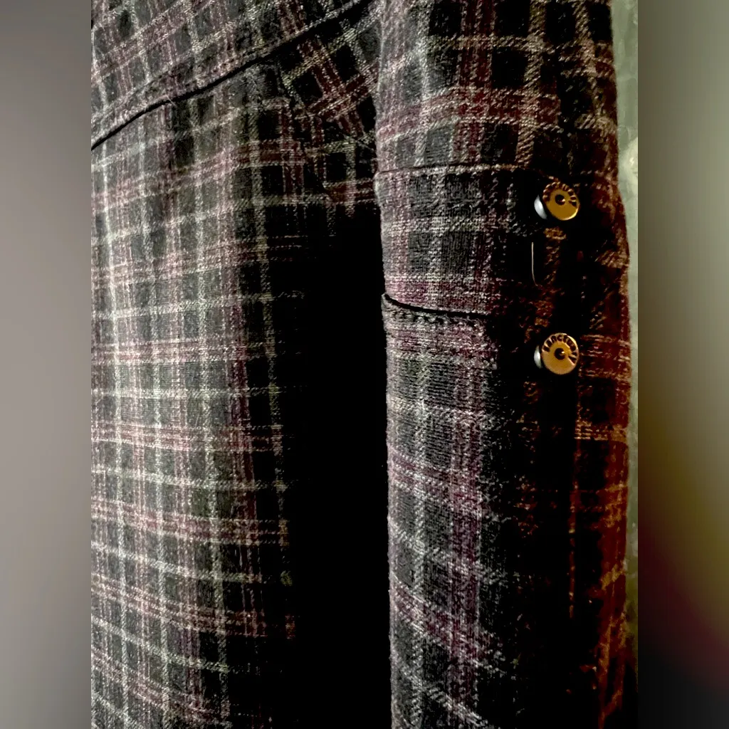 Anthropologie Sanctuary Pants-Plaid Lg-Brown Stretch Business Citycore Neutrals - Image 4