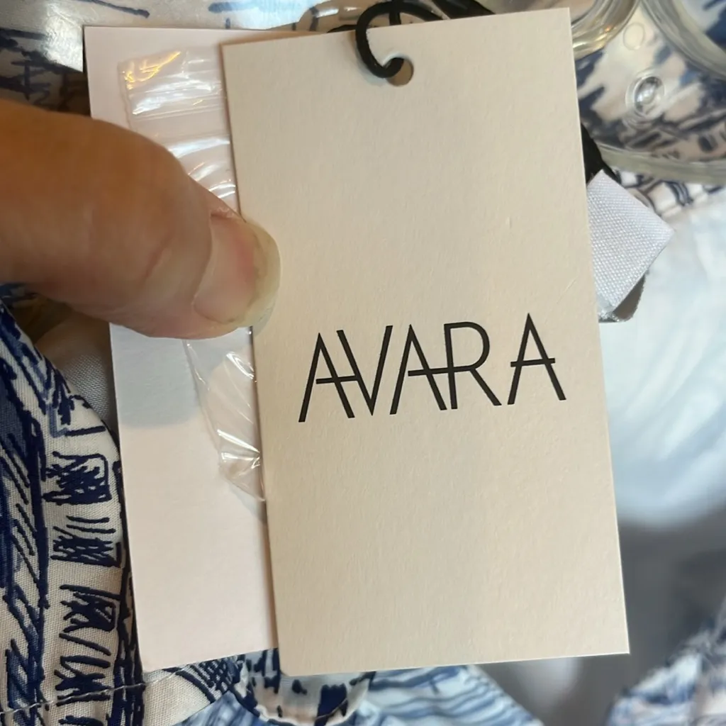 Sugar Lips Cutesy Flirty Blue White Etching Mini Dress Ruffle Hem New - Image 9