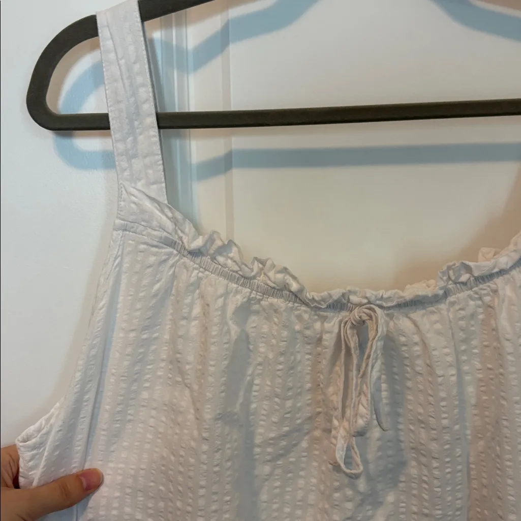 LAKE Alice Nightgown in White Seersucker Size XL - Image 7