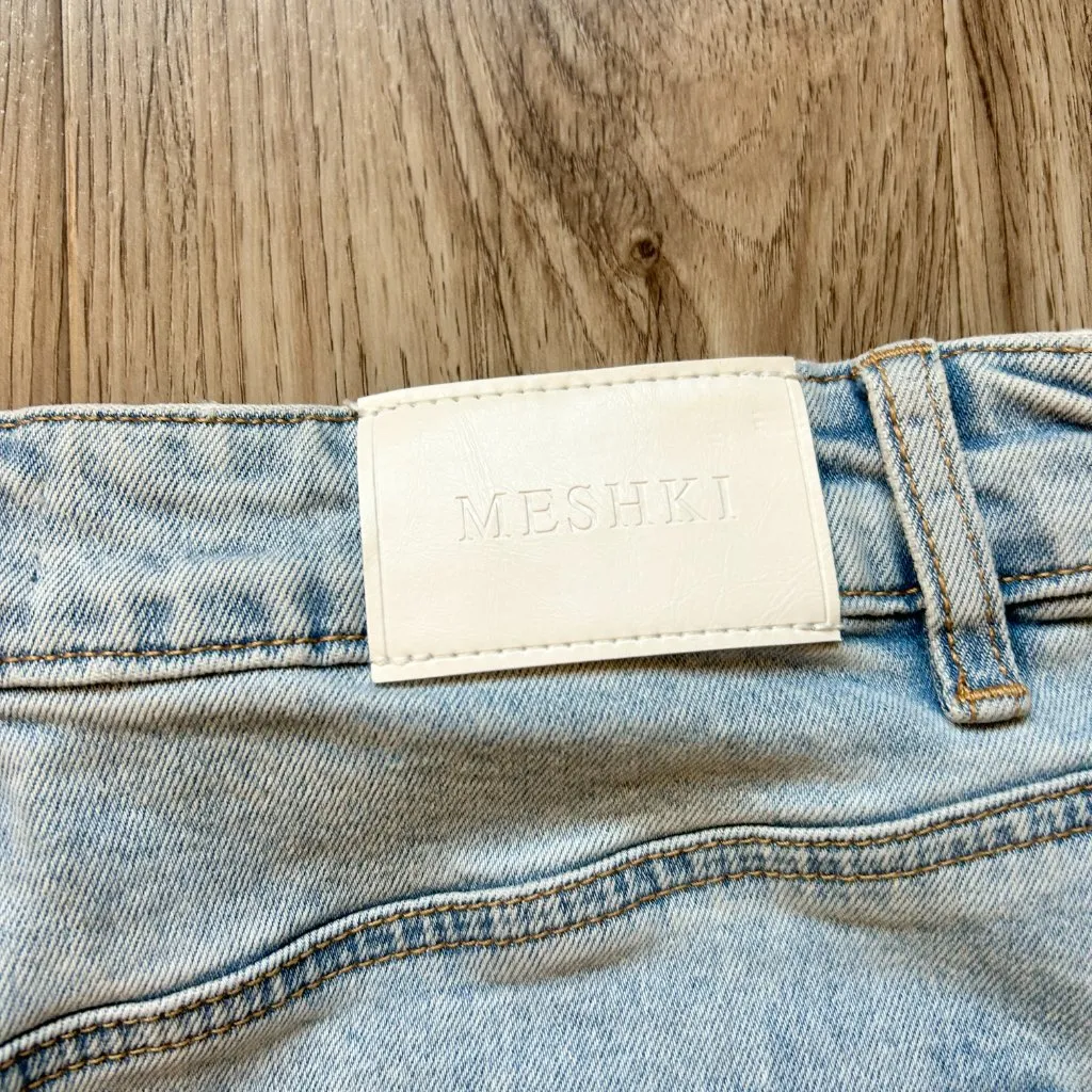 Meshki Light Wash Maxi Denim Skirt Size S - Image 12