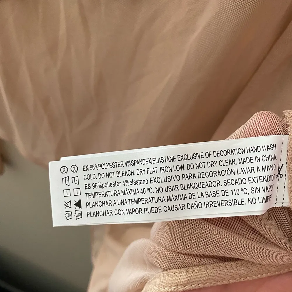 NWT Forever 21 Plus Floral Appliqué Nude Mesh Long Sleeve Bodysuit Size 3X - Image 6