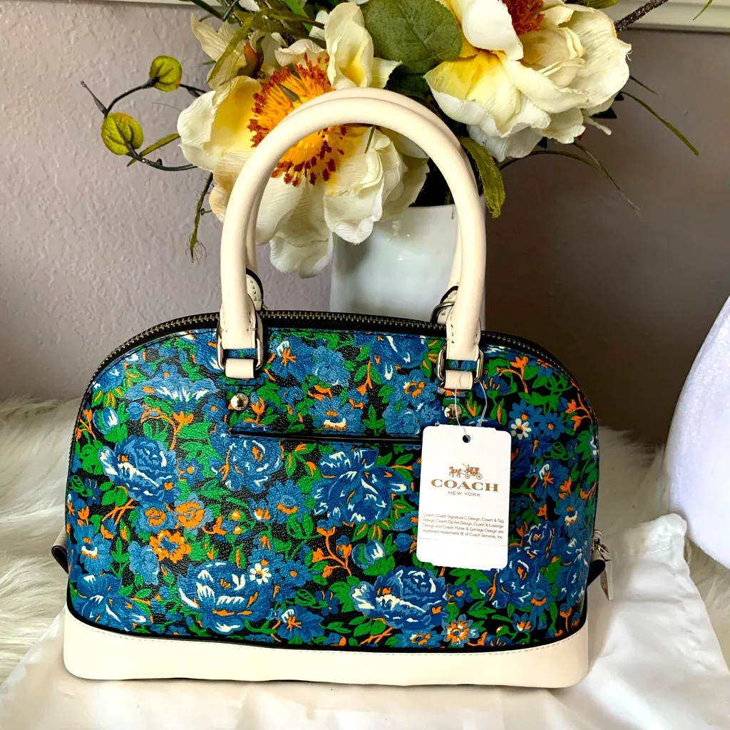 🔥SALE🔥Mini Sierra Floral Blue and white Satchel/handbag/Crossbody Bag - Image 3