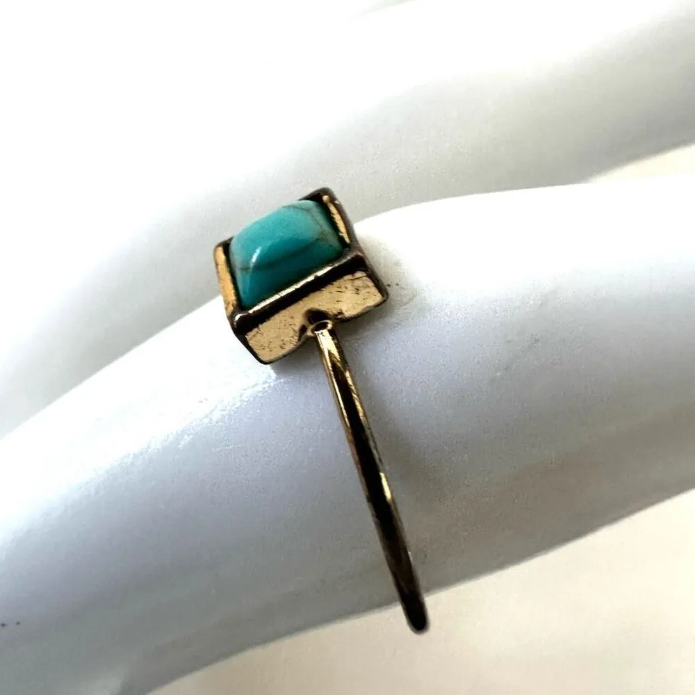 Turquoise blue square dainty ring - Image 3