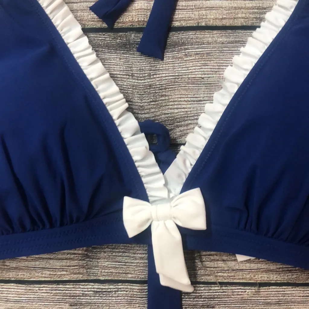 NWT Profile sz 16 blue & black bathing suit top - Image 2