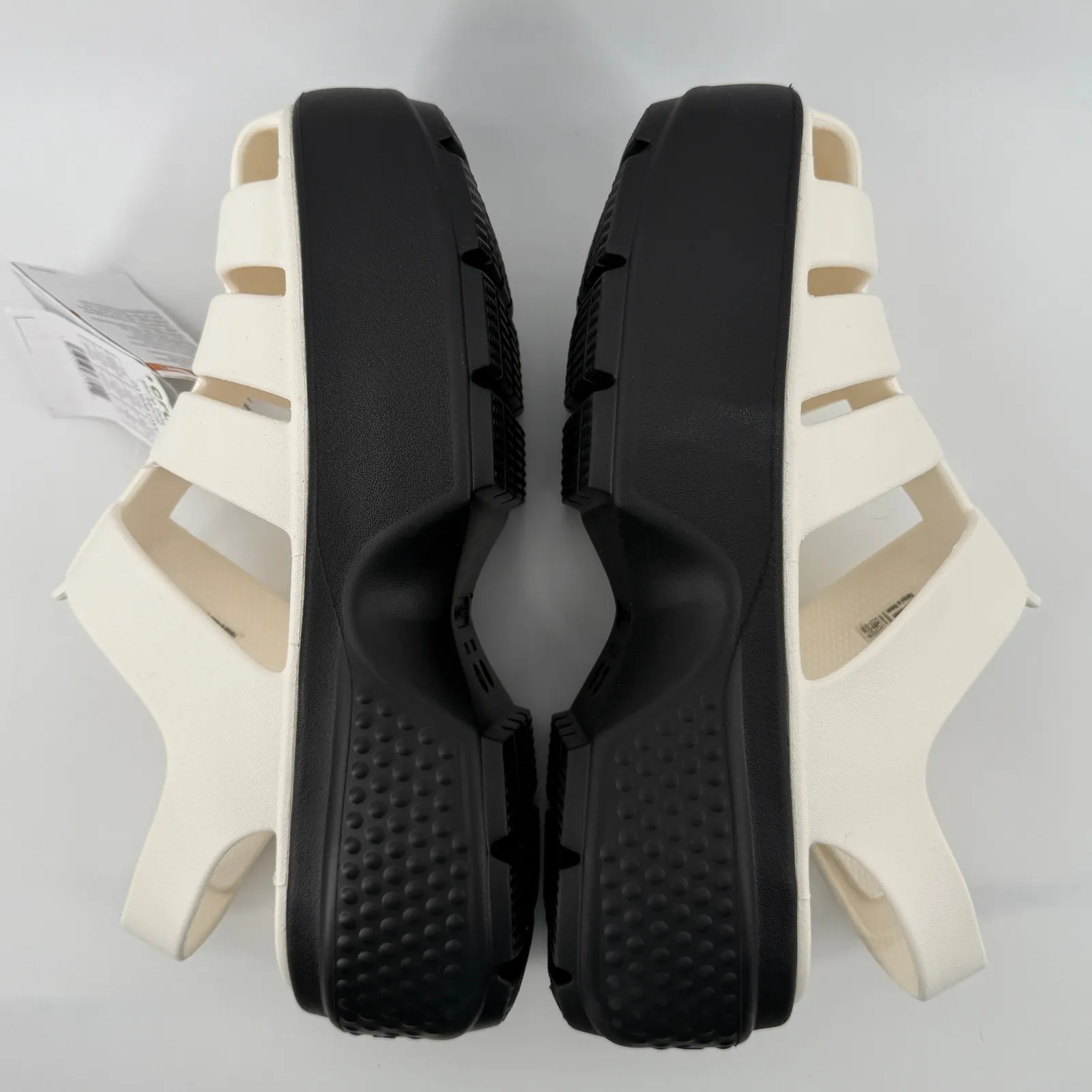 Crocs Stomp Fisherman‎ Sandal Chalk White Black Women 10 Platform Chunky Y2K NWT - Image 5
