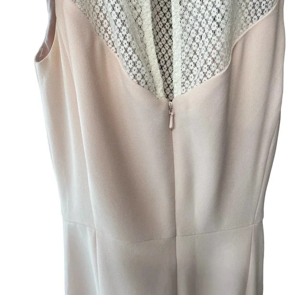 REISS Lansky‎ Pencil Dress Faint Rose Pink White Lace Size 0 - Image 11