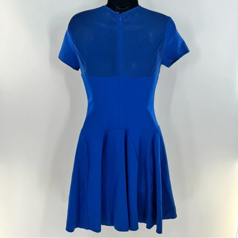 Halston Heritage Women’s Light Royal Blue Short-Sleeve Skater Skirt Dress-Size 0 - Image 6