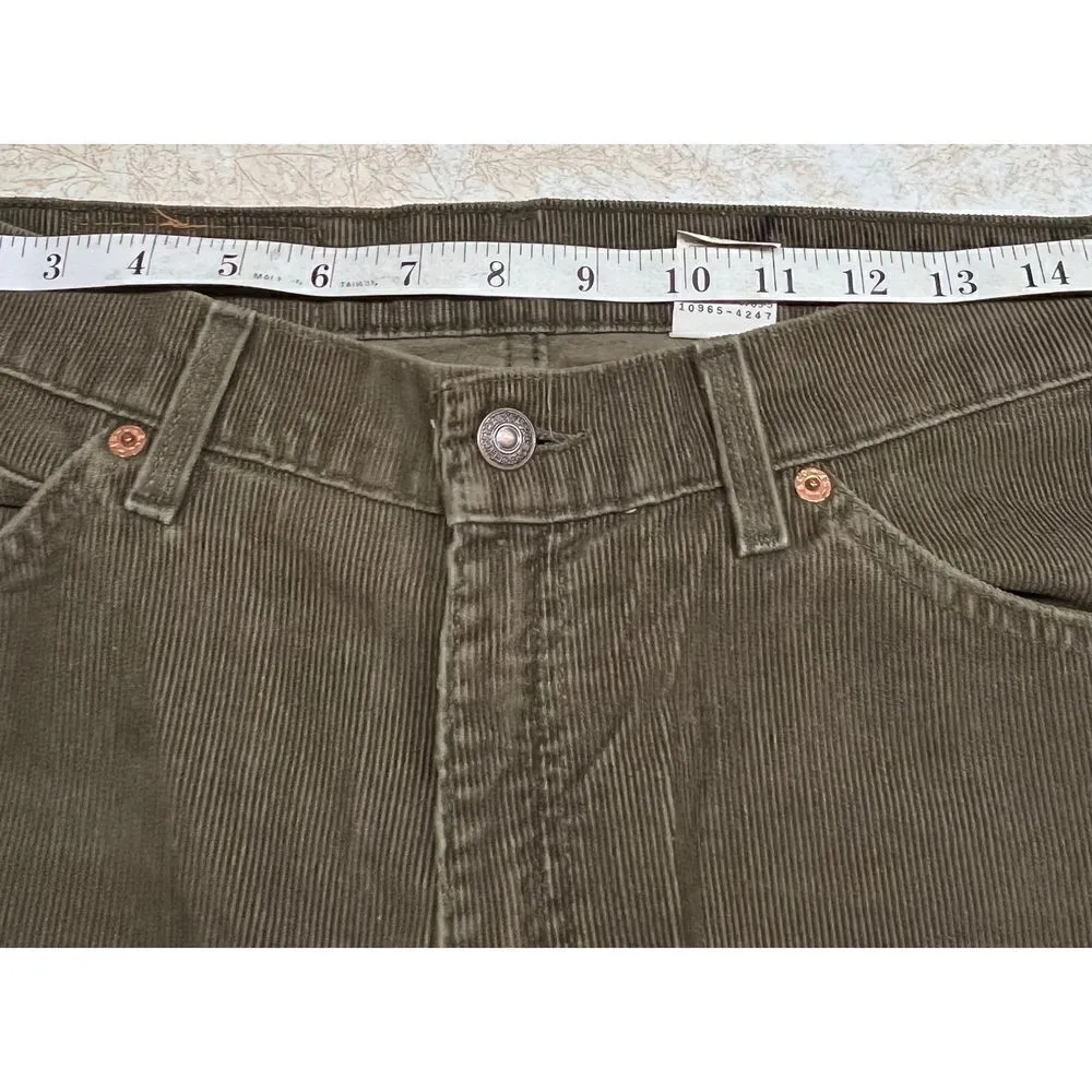 Levi Wide Leg corduroy pants Sz 11 Olive Green Brown - Image 5