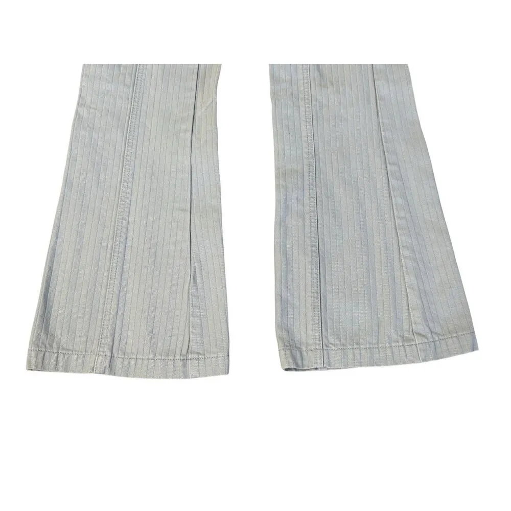 PACSUN Low Rise Cargo Ribbed Denim Flare Light Blue Jeans Pockets Size 26 NEW - Image 3