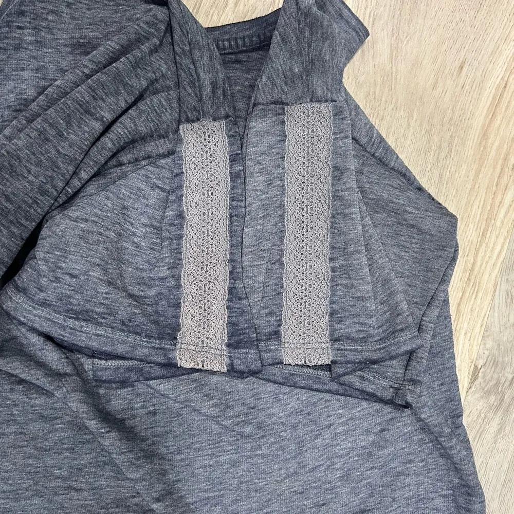 Cato Live Well Lounge Terry Short Sleeve Cropped Leisure Top Navy Shirt Size XL - Image 8