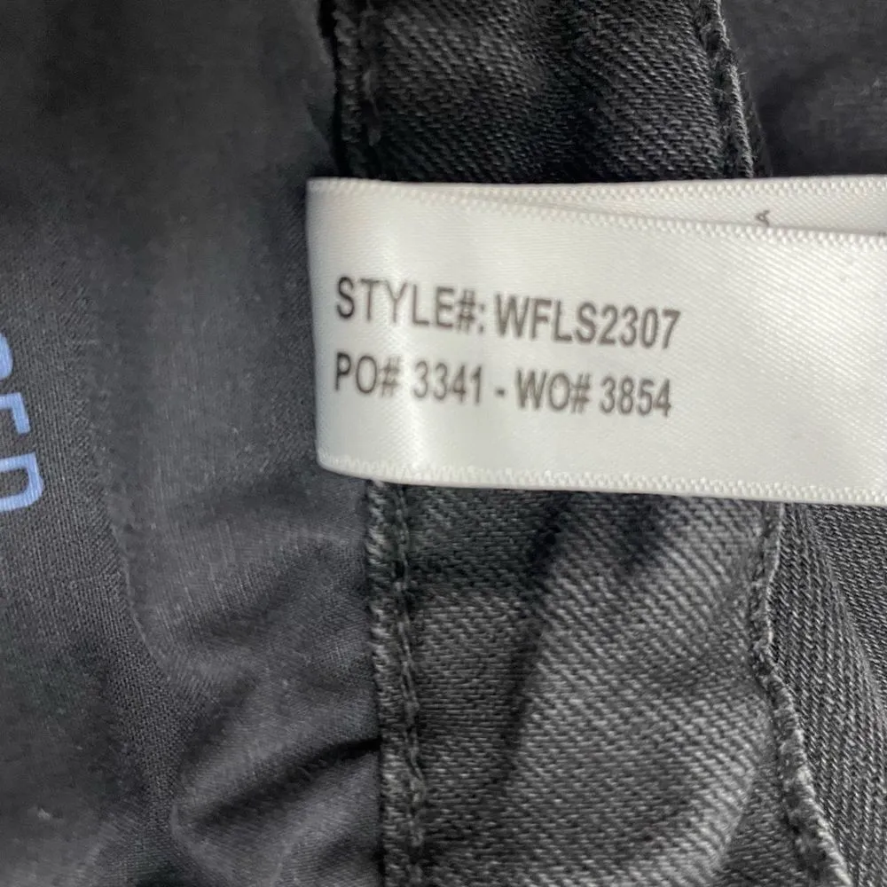 DU/ER DUER Performance Denim Straight Mid Jeans Aged Black Distressed Size 27 - Image 12