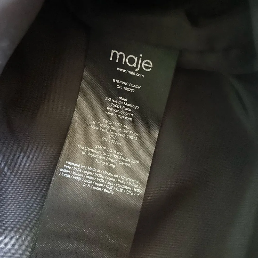 NWOT Maje Jivac $495 black short leather skirt w/ removable belt size 36/US 2 - Image 6