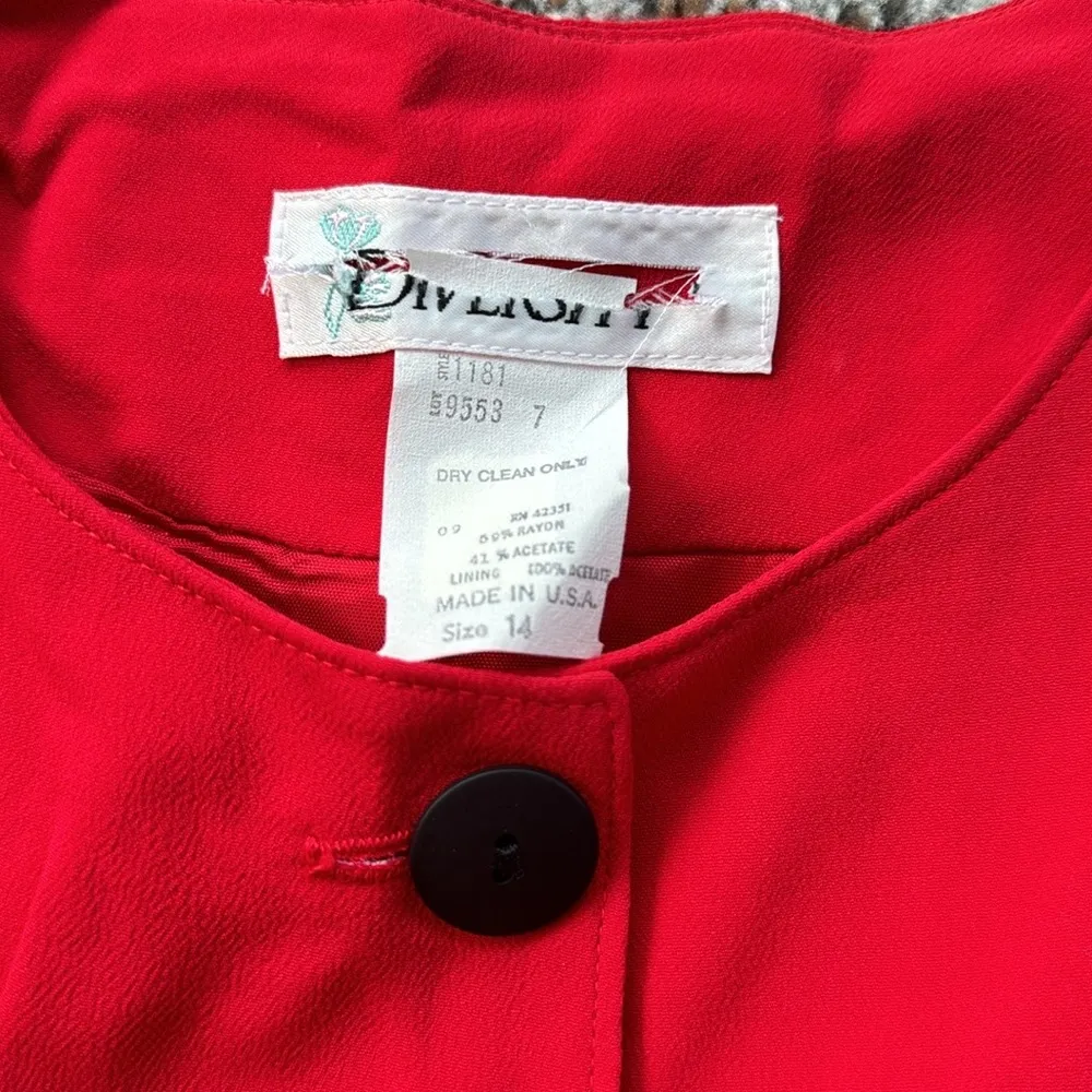 Vintage Button Down Top Red 14 - Image 2