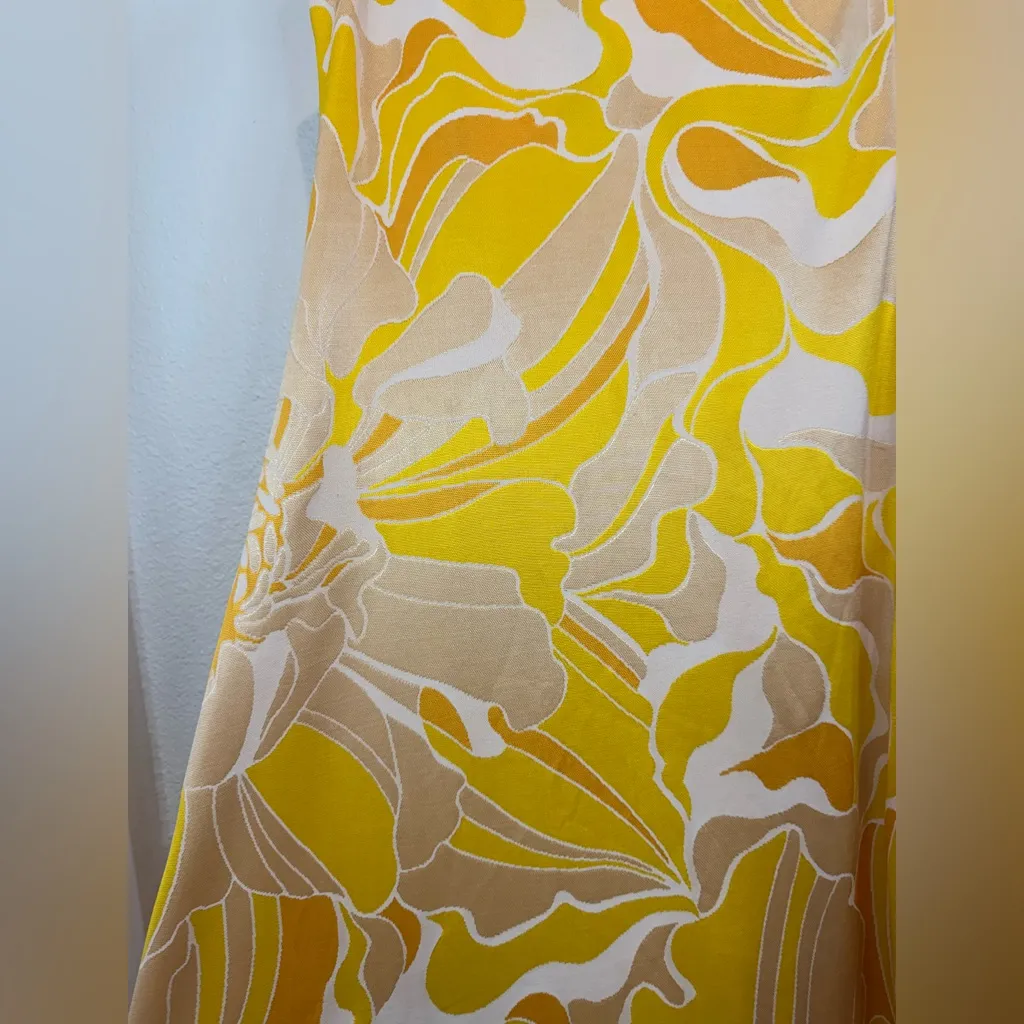 $650 Alexis Brave One-Shoulder Asymmetric Maxi‎ Yellow Jacquard Dress Size XS-S - Image 7