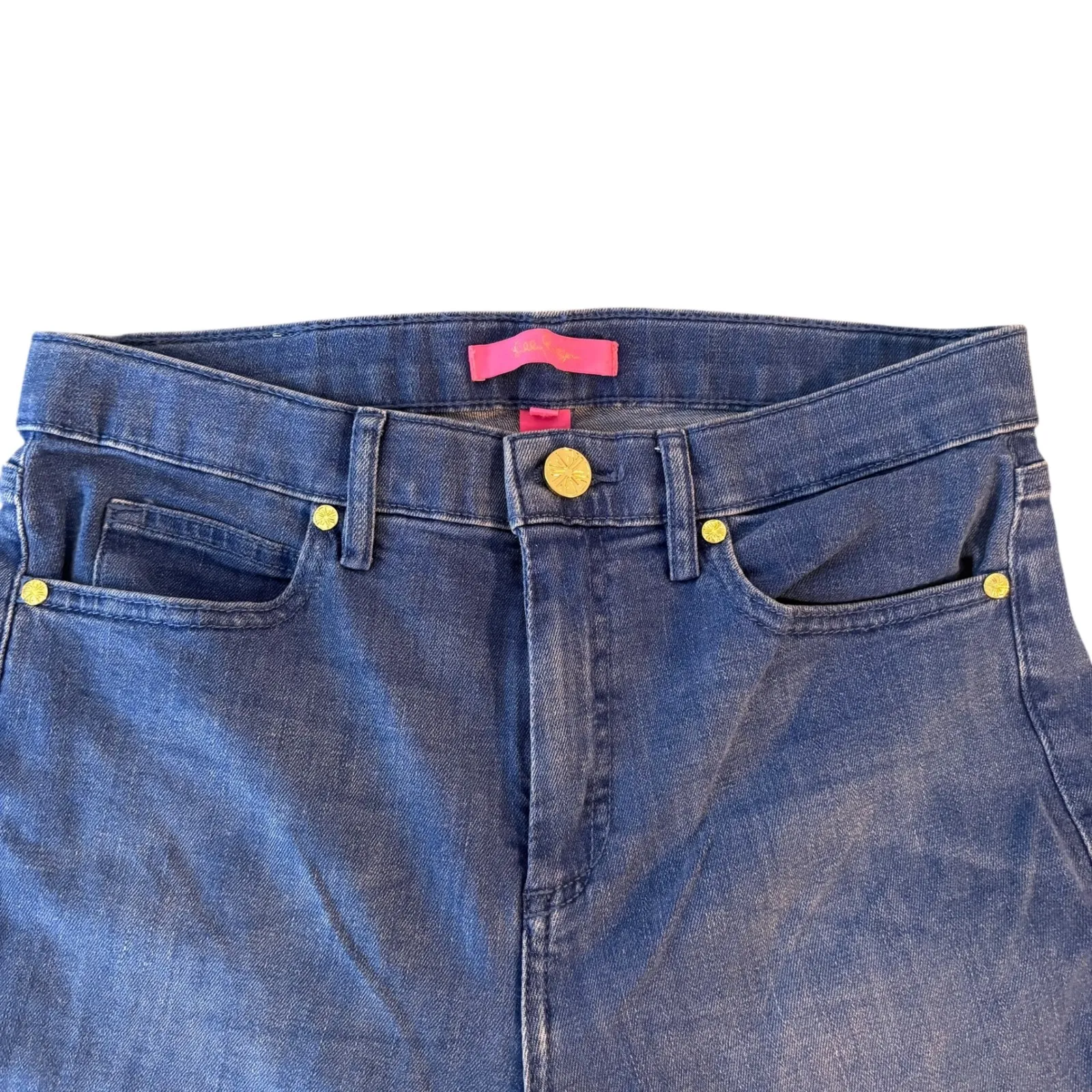 Lilly Pulitzer South Ocean High Rise Skinny Jeans Dark Wash‎ Denim Pants Size 8 - Image 2