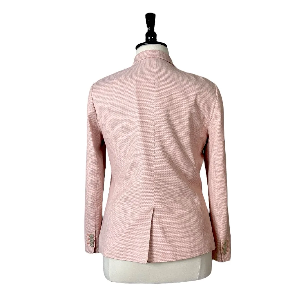Talbots Blazer Notch Lapel Single Button Knit Peach White Women’s Plus Size 16 - Image 4