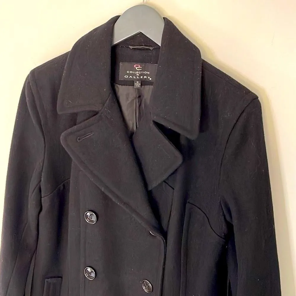 Collection By Gallery Women’s Pea Coat.‎ Size Medium Black Black - Image 6
