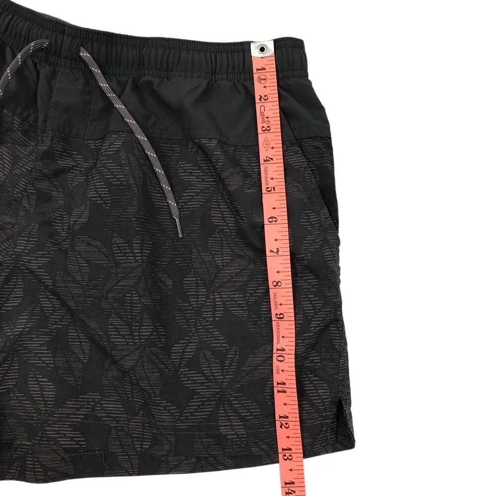 COLUMBIA Leaves Print Nylon Drawstring Shorts Women M Gray Athletic Outdoor Y2K - Image 7