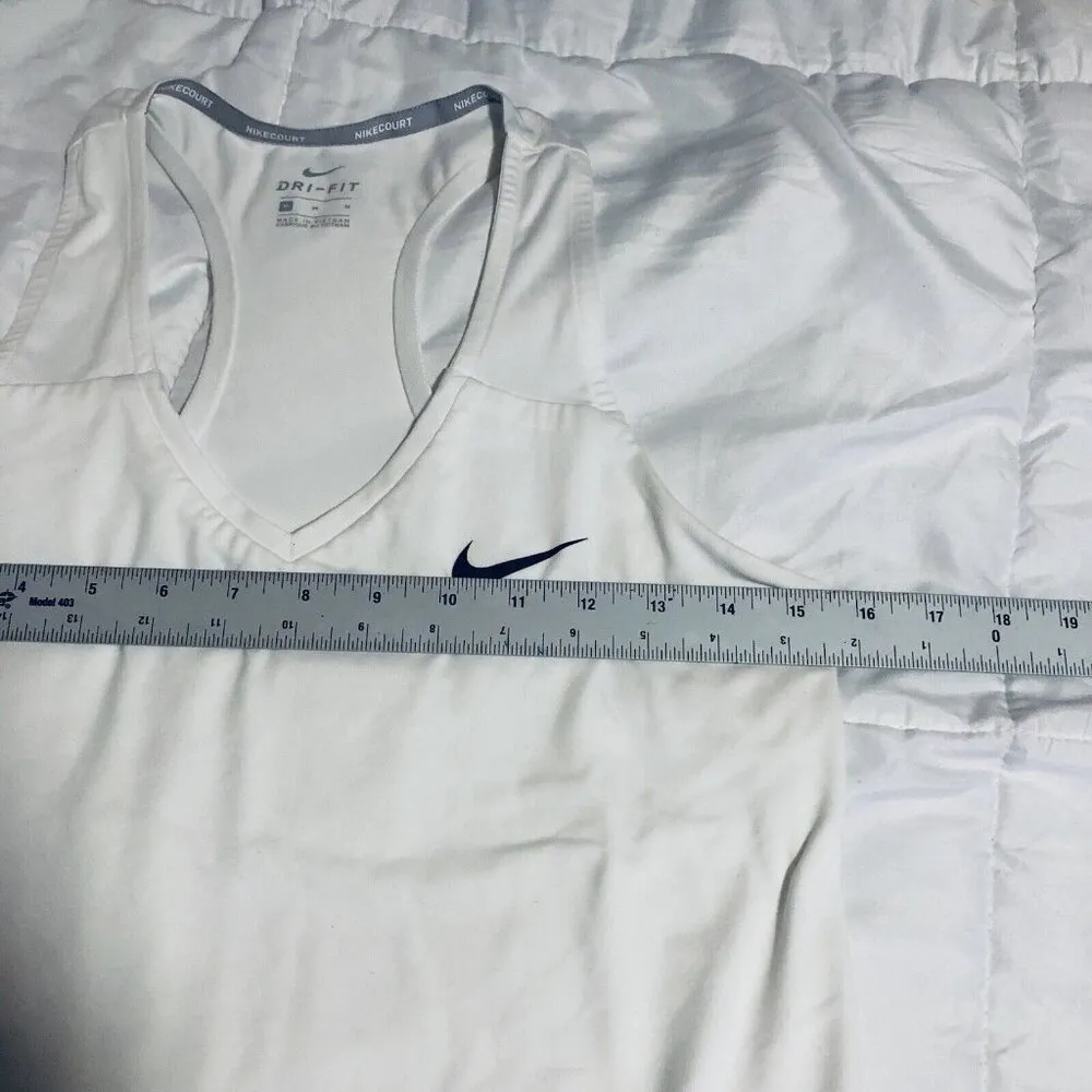 Nike Tank Top Womens White Sports Bra Pullover Shirt Sports Athletic M Tennis - Image 2